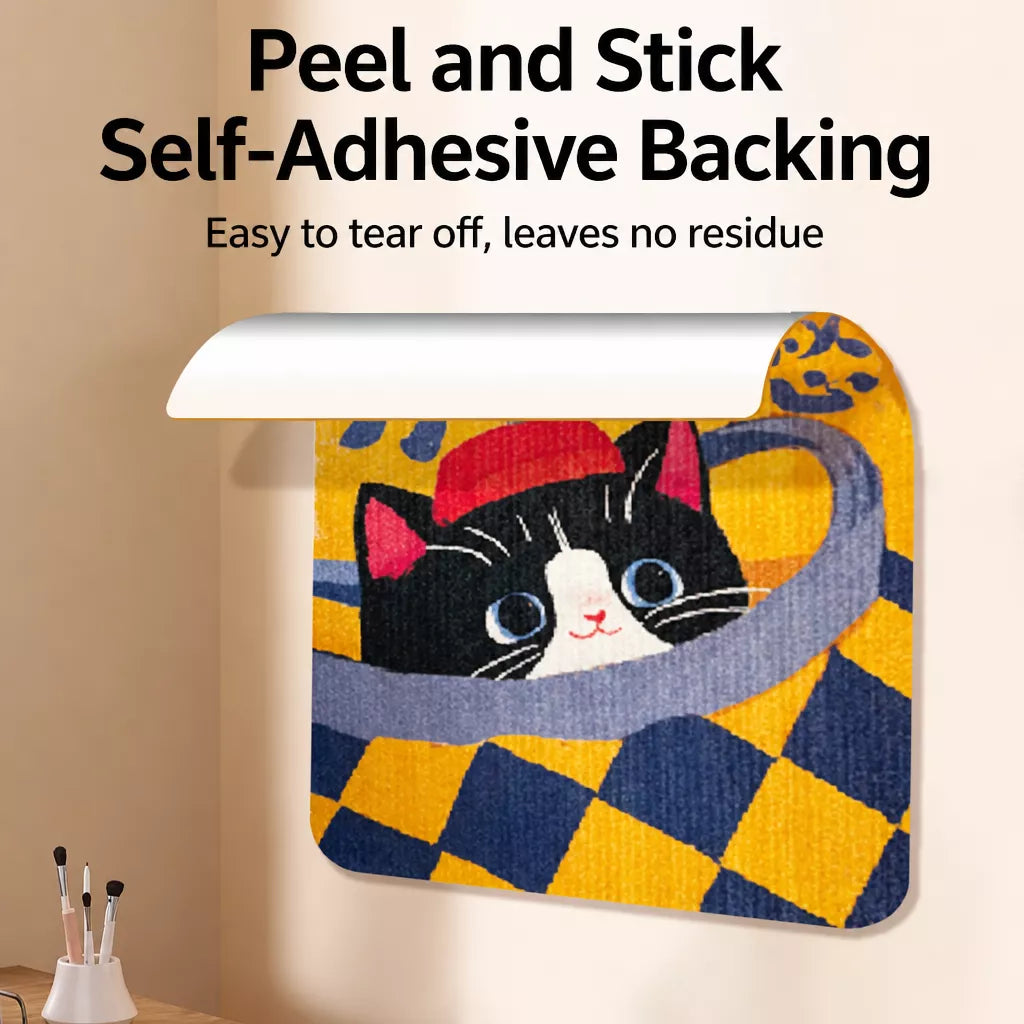 Peel-and-Stick Felt Cat Scratcher Wall Mat