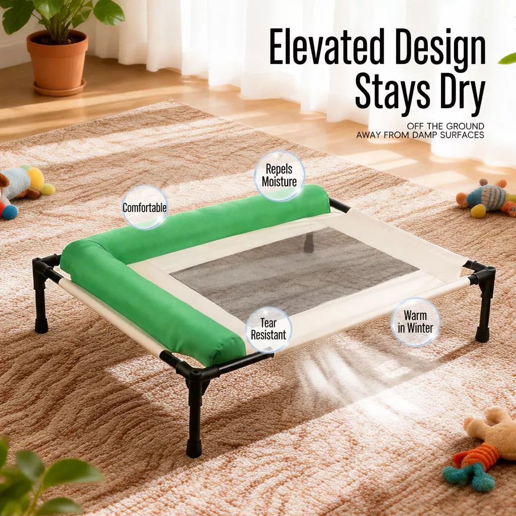 Elevated Pet Cot Bed with Removable Washable Cover