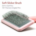 Pet Grooming Pin Brush for Detangling and Fluffing