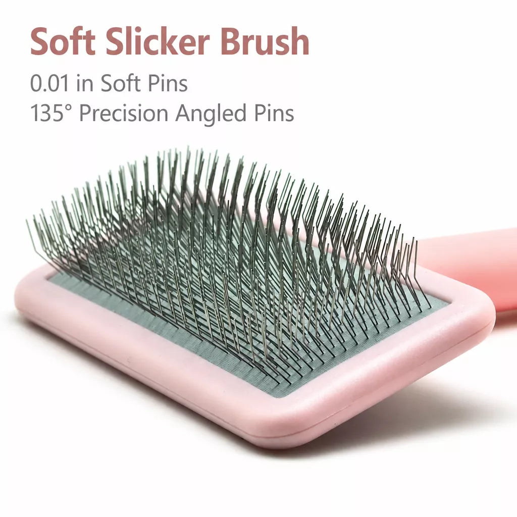 Pet Grooming Pin Brush for Detangling and Fluffing
