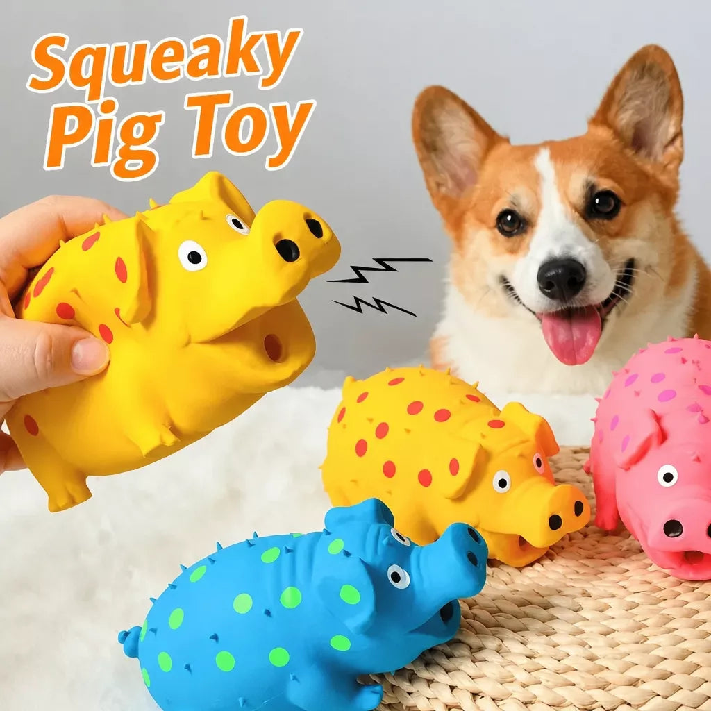 Latex Squeaky Pig Dog Toy