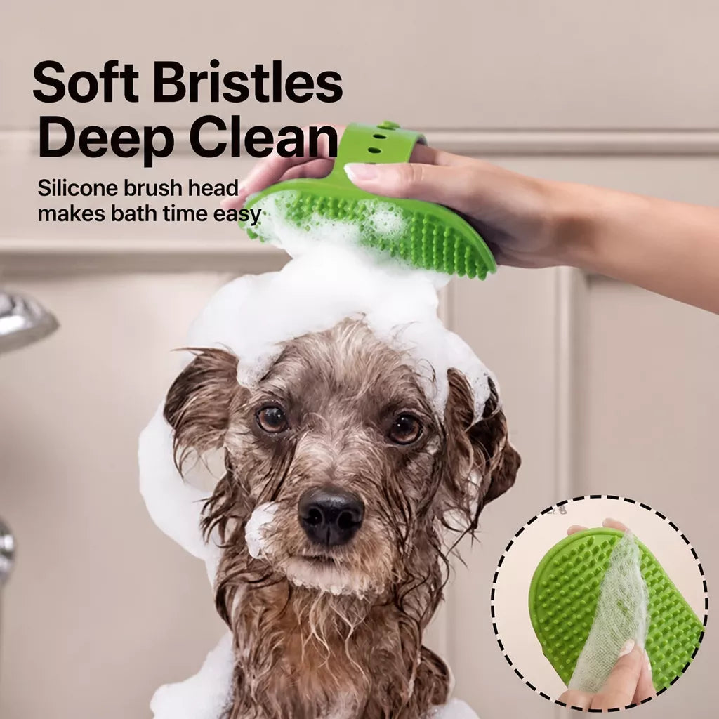 Strap-On Silicone Cat Grooming Brush for Table Legs