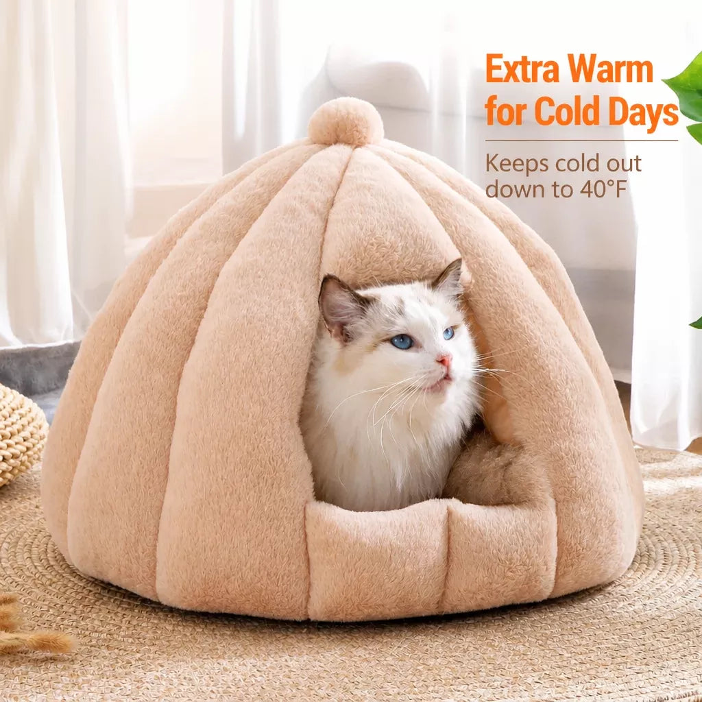Enclosed Pet Tent Bed for Cats and Small Dogs