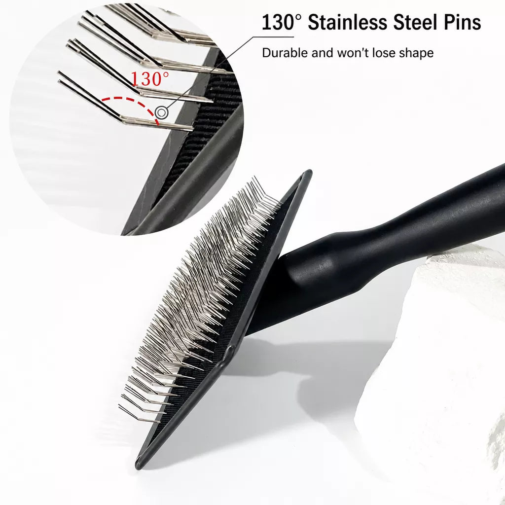 Pet Pin Brush for Dogs and Cats, Long-Hair Grooming Tool