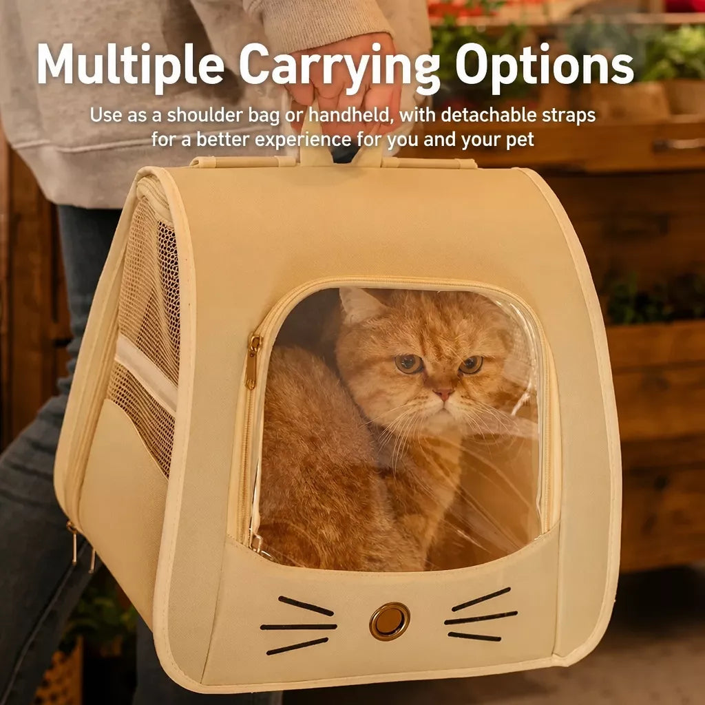 Pet Backpack Carrier with Panoramic Window for Cats & Small Dogs