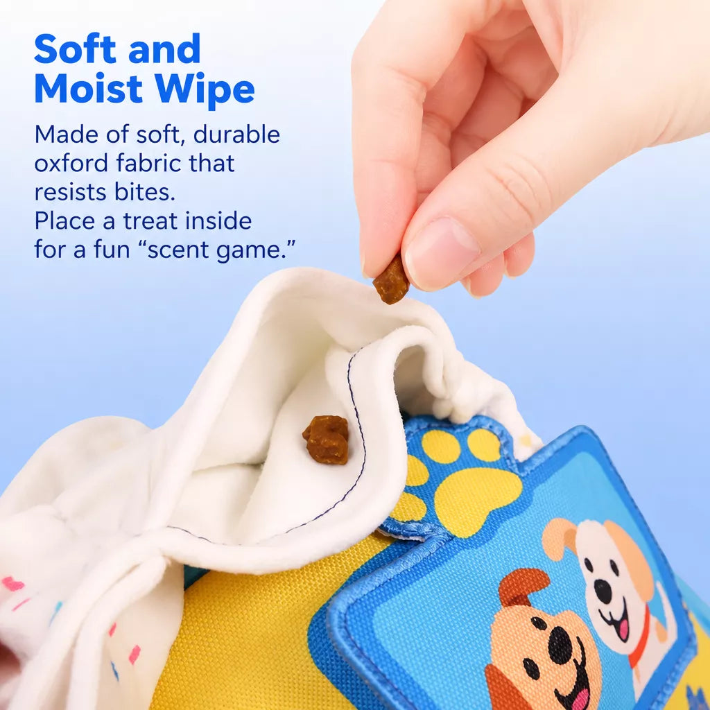 Interactive Tissue-Pulling Dog Toy with Treat Pocket and Squeaker
