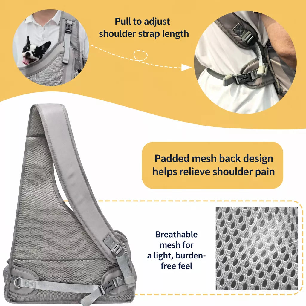 CUBY Breathable Mesh Crossbody Pet Carrier for Cats and Small Dogs