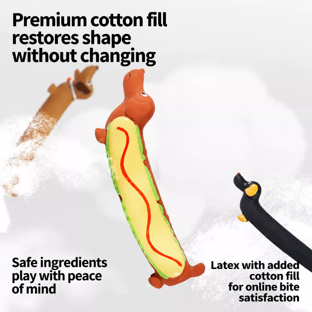 Long Latex Squeaky Dog Toy for Small and Medium Dogs