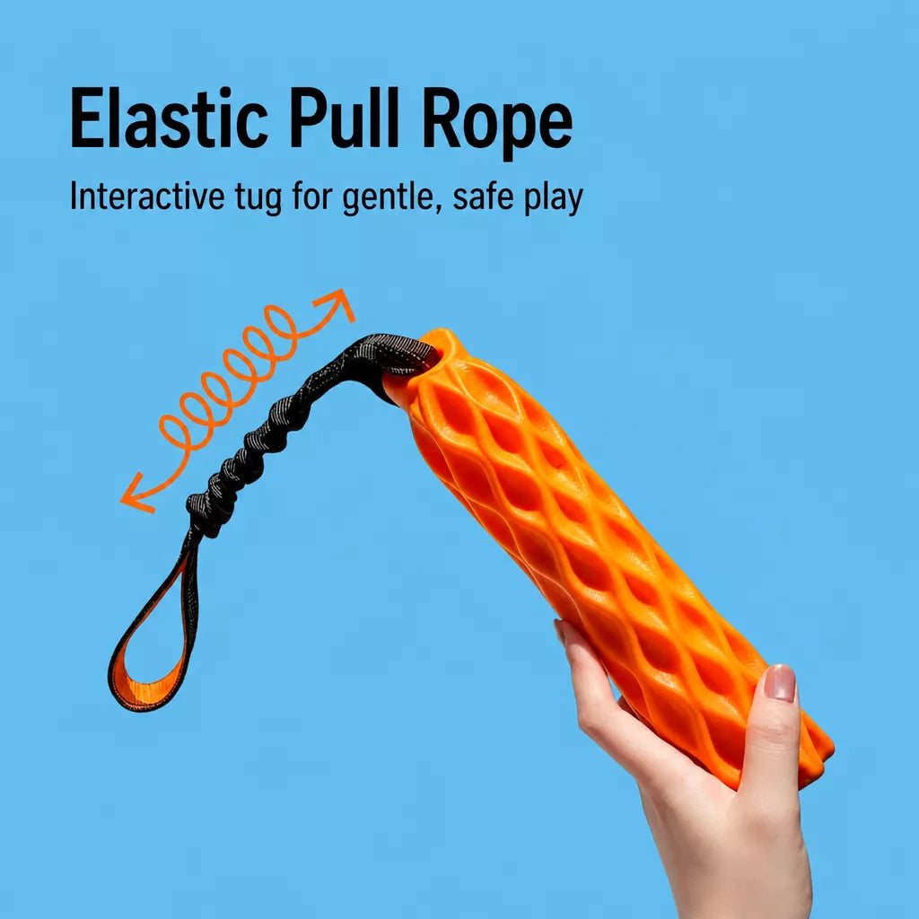 Textured Silicone Squeaky Tug Toy for Dogs