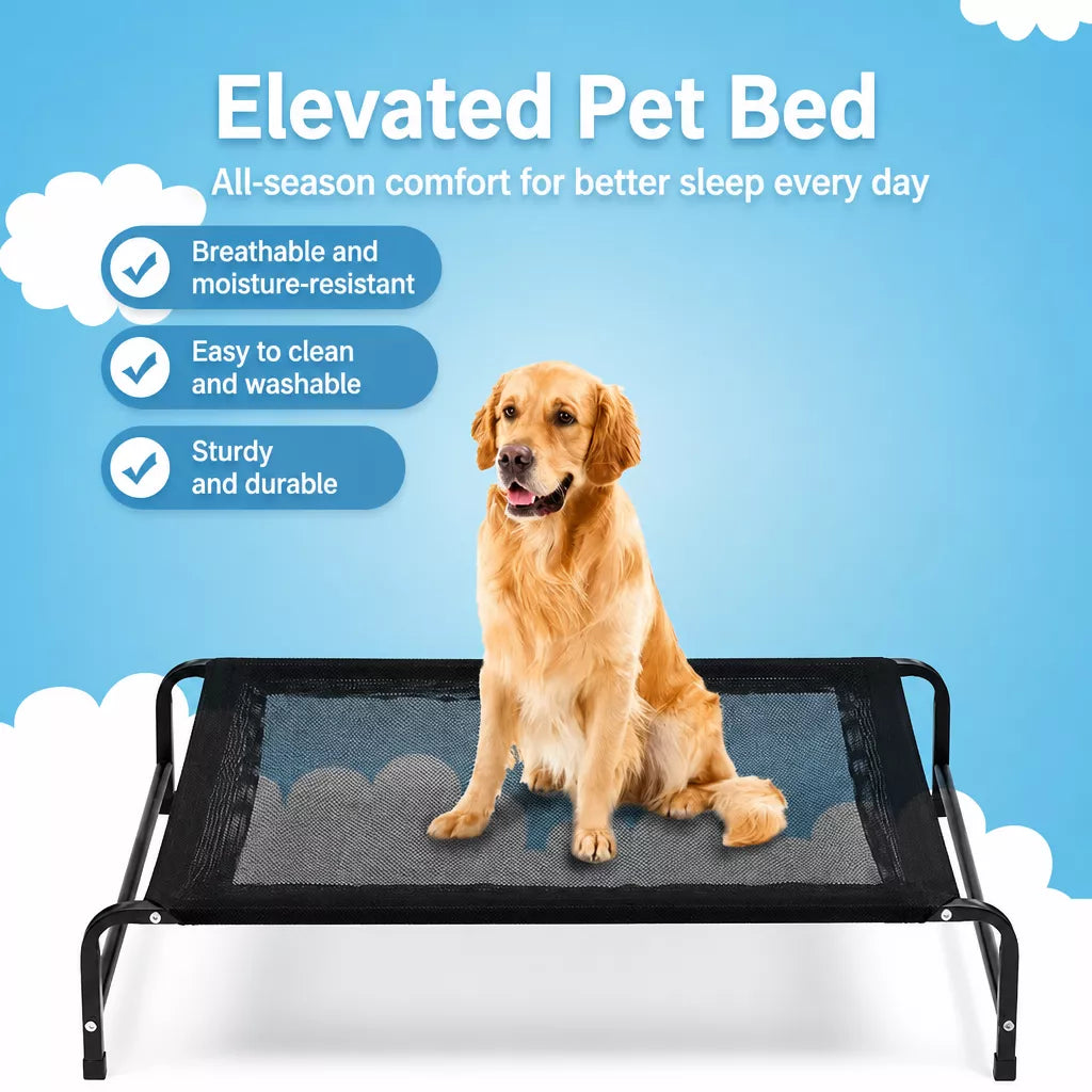 Elevated Pet Cot Bed with Removable Washable Nylon Cover