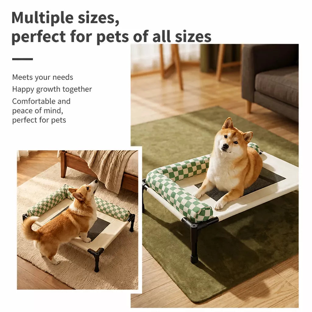 Portable Elevated Pet Cot Bed with Removable Cushion