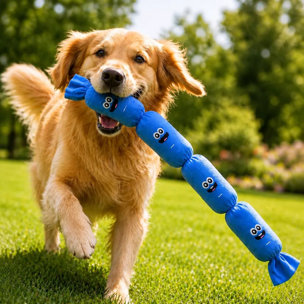 Four-Section Sausage Squeaky Tug Toy for Dogs