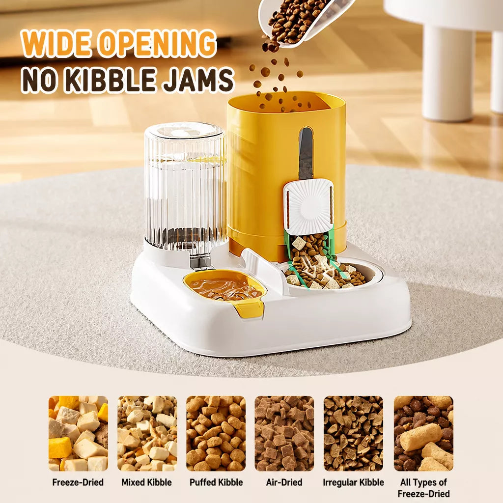 Automatic Pet Feeder with Dual Bowls for Cats & Dogs