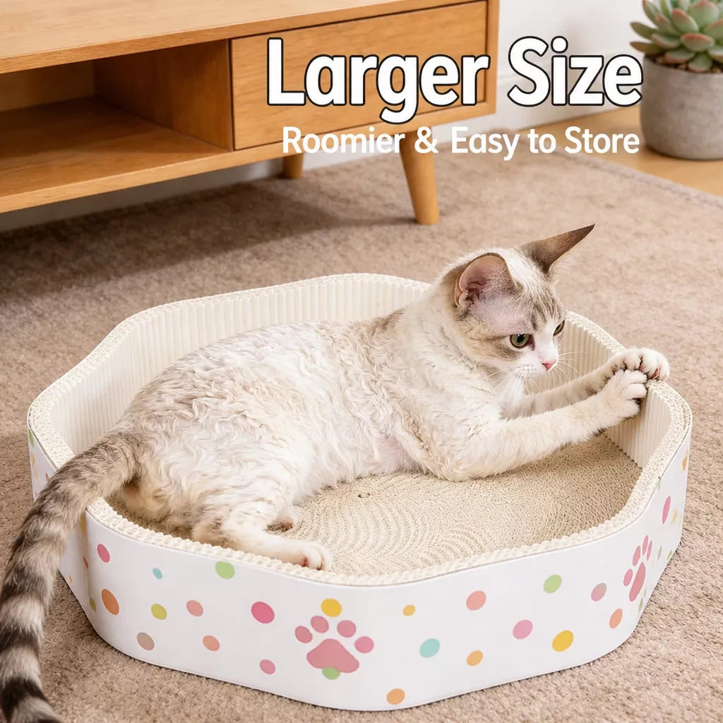 Petal-Shaped Corrugated Cardboard Cat Scratcher Bed