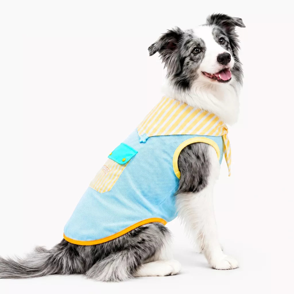 Cotton-Linen Bow Tie Dog Vest