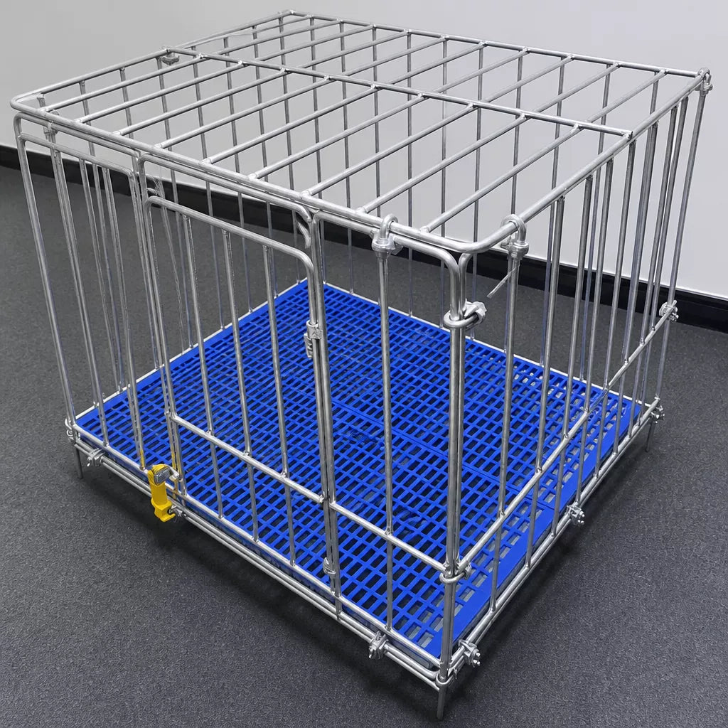 Steel Dog Kennel with Galvanized Finish for Indoor/Outdoor Use