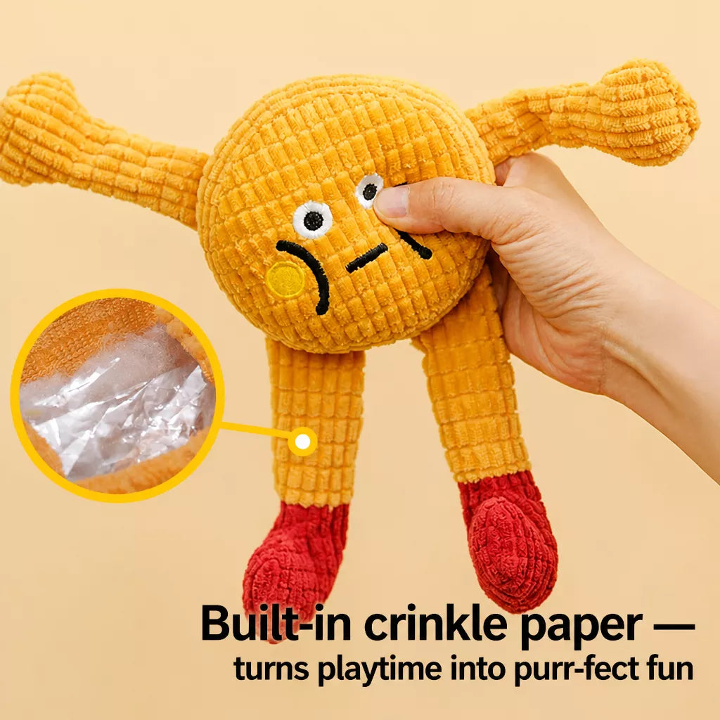 Waffle Plush Cat Toy with Crinkle Sound & Catnip