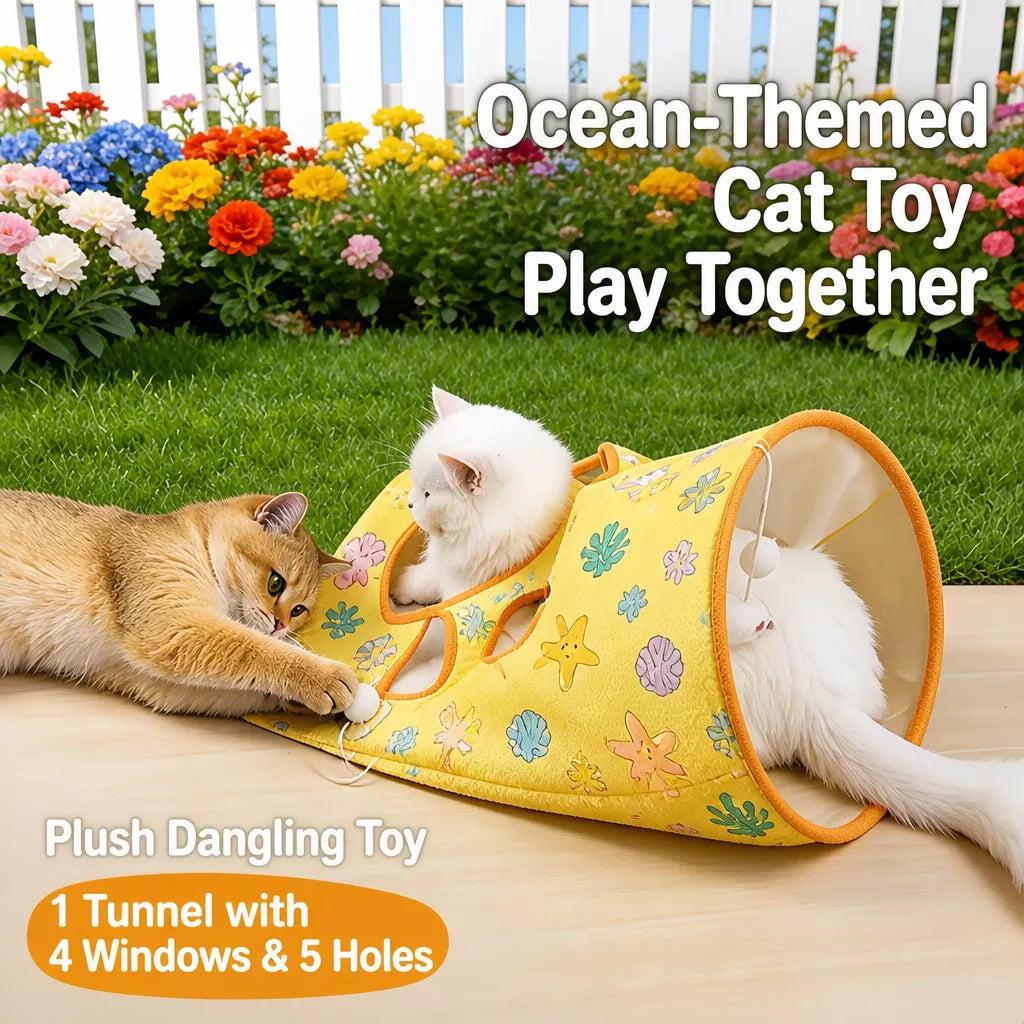 Crinkle Cat Hideaway Bag & Play Tunnel