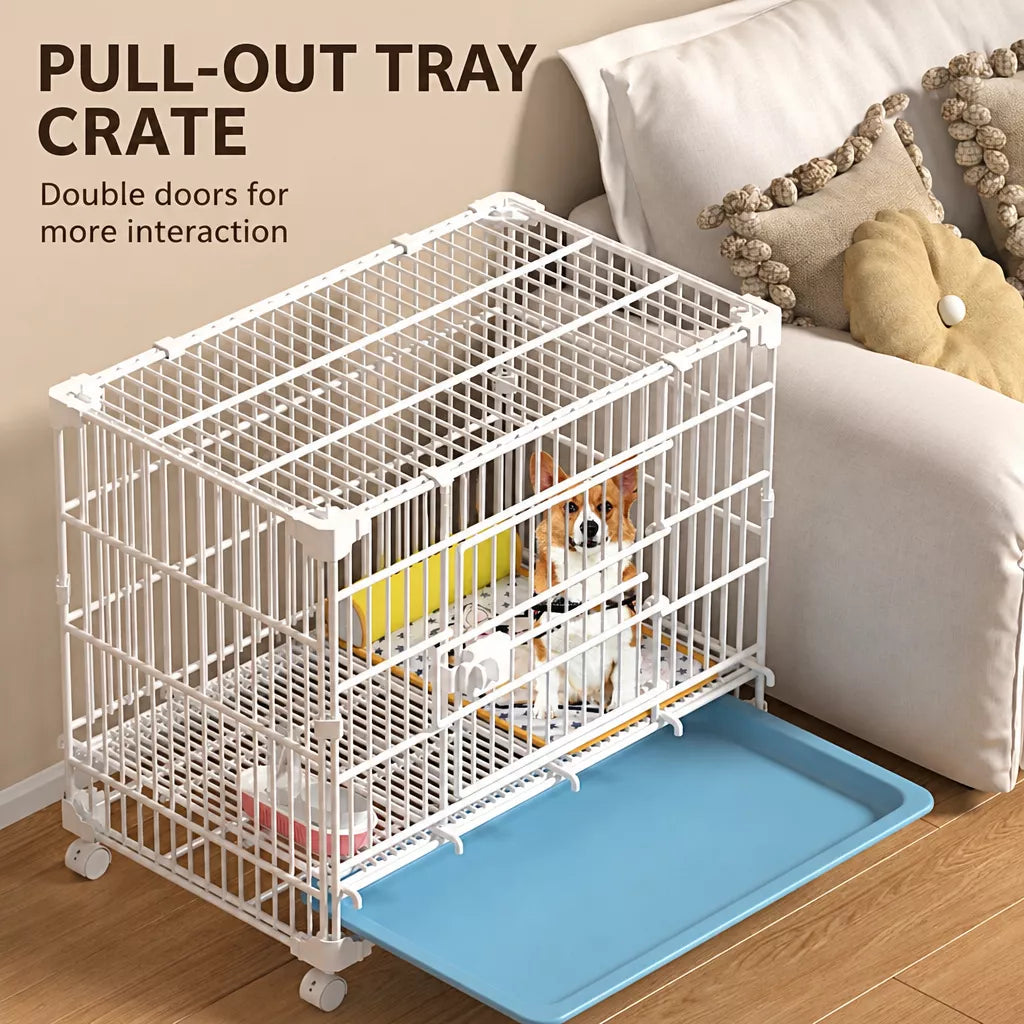 Indoor Stackable Resin Pet Crate with Potty Area