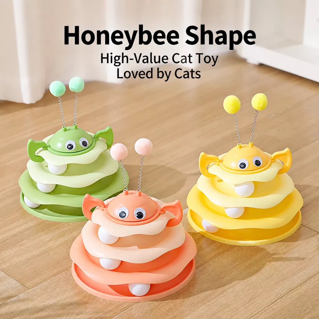 Cat Spinning Track Ball Toy with Tumbler Base