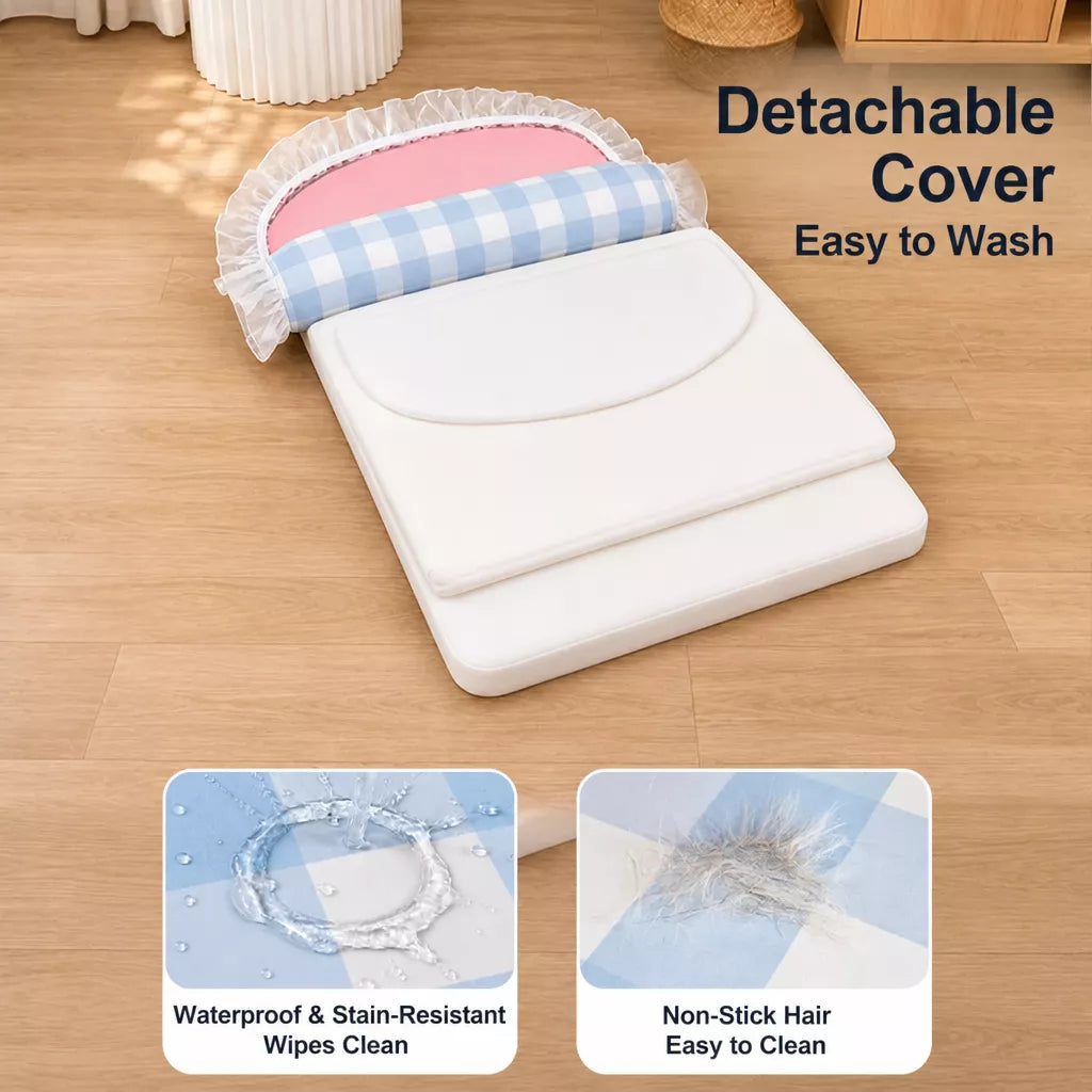 Waterproof Pet Bed with Removable Cover and Pillow