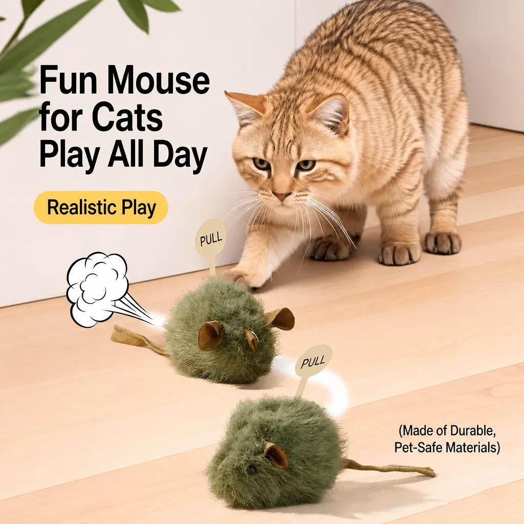 Touch-Activated Plush Mouse Cat Toy
