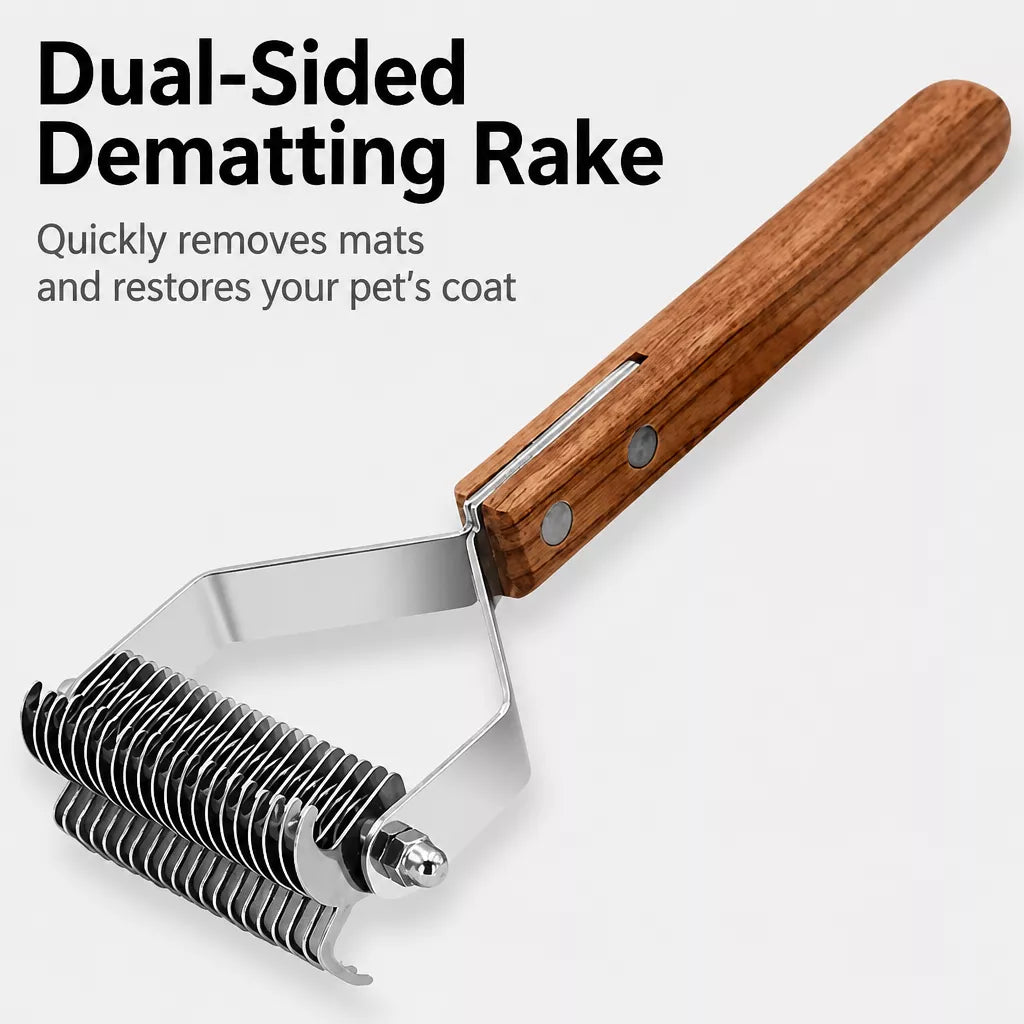 Double-Sided Dematting Comb for Medium to Large Dogs
