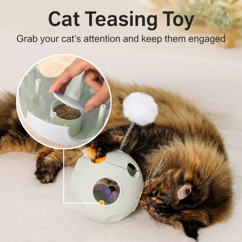 5-in-1 Planet Tumbler Cat Toy with Teaser Wand