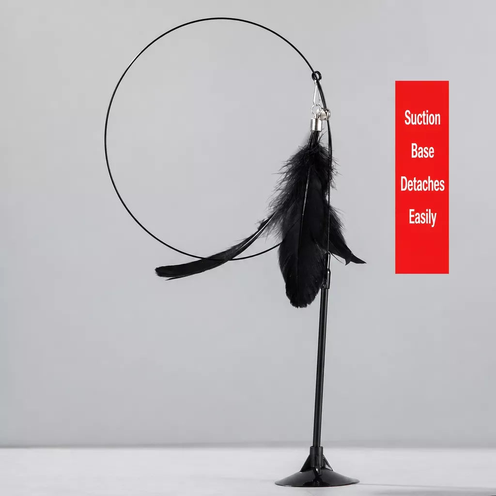 Cat Teaser Toy with Suction Cup Base and Wand