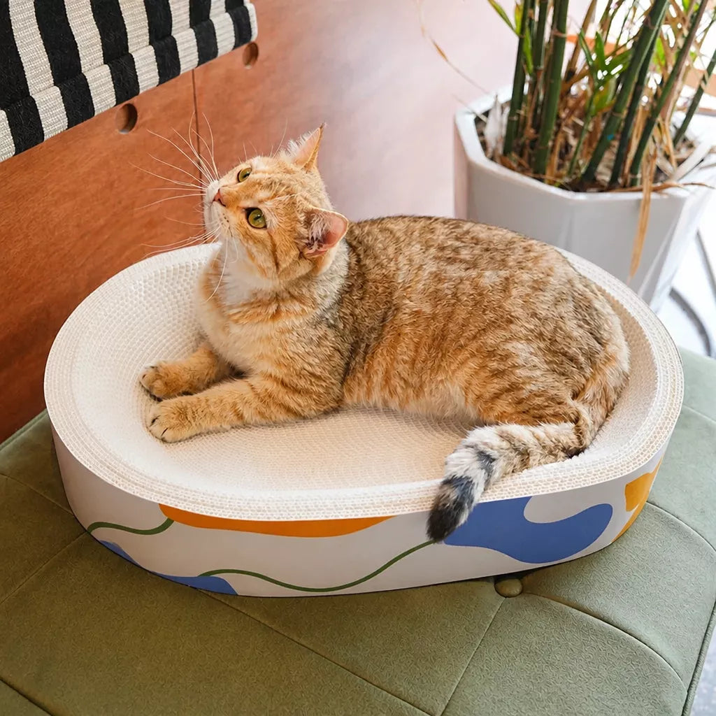 Corrugated Cardboard Cat Scratcher Bed