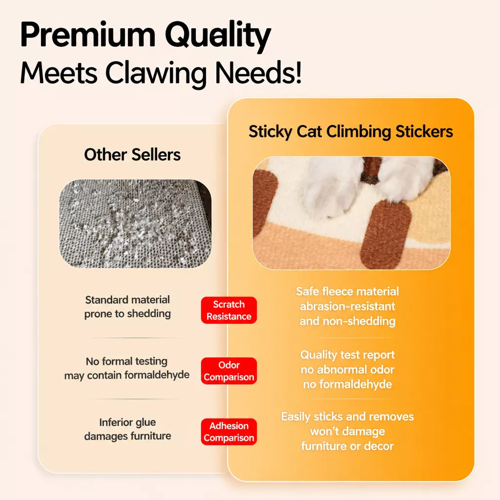 Wall-Mounted Vertical Cat Scratcher with Self-Adhesive Backing