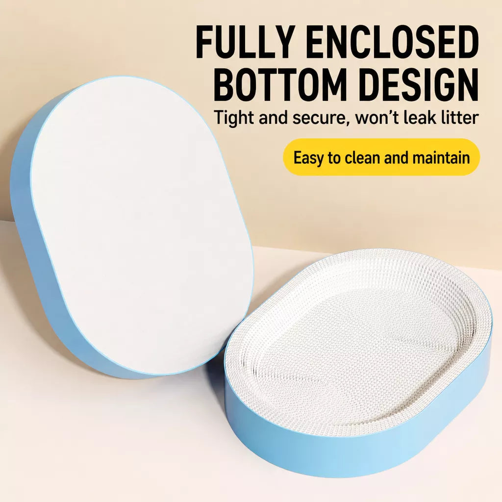 Oval Corrugated Cardboard Cat Scratcher Bed