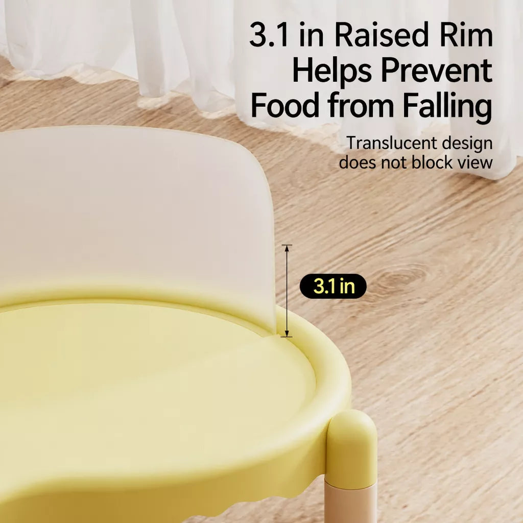Double Pet Bowl Stand with Paw-Print Bowls