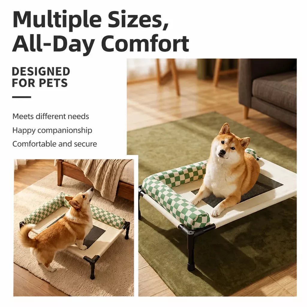 Portable Elevated Pet Cot for Dogs and Cats with Mesh Surface