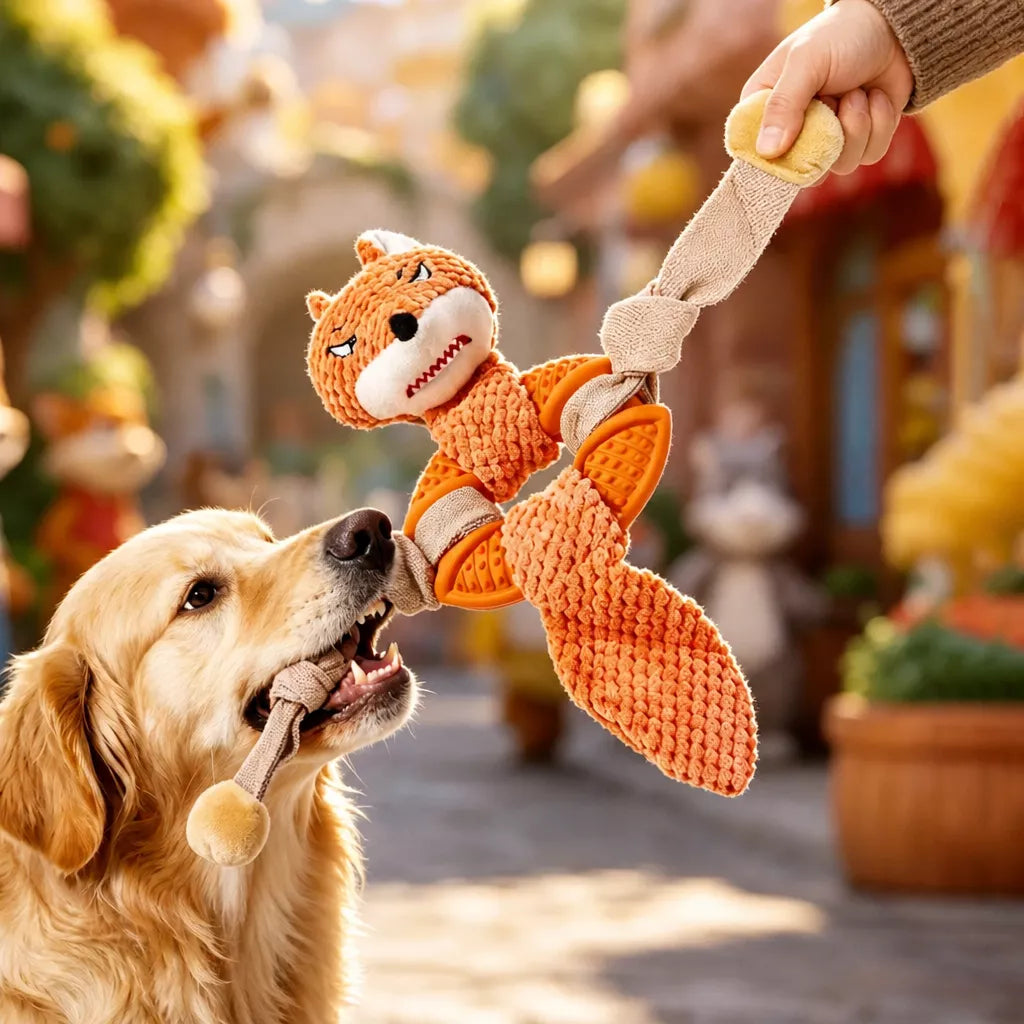 Squeaky Plush Dog Toy for Chewing and Play