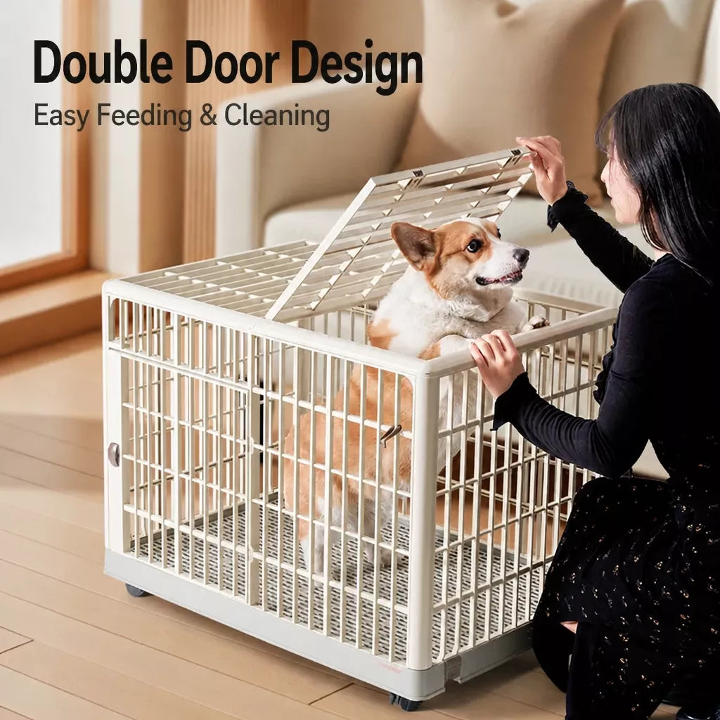 Indoor Pet Crate with Resin Panels and Iron Frame