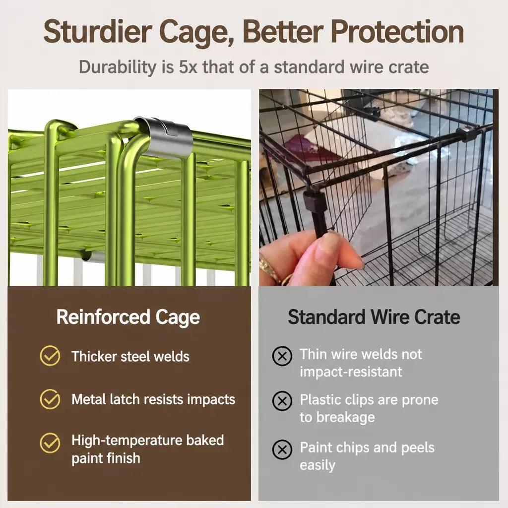 Indoor Dog Crate with Tray for Dogs Up to 33 lb