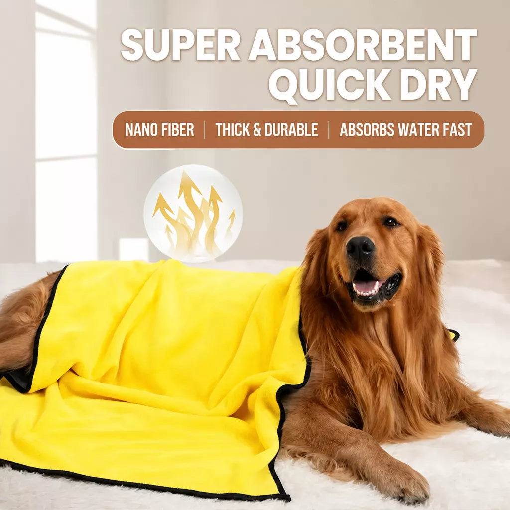 Absorbent Pet Drying Towel for Dogs & Cats, Machine Washable