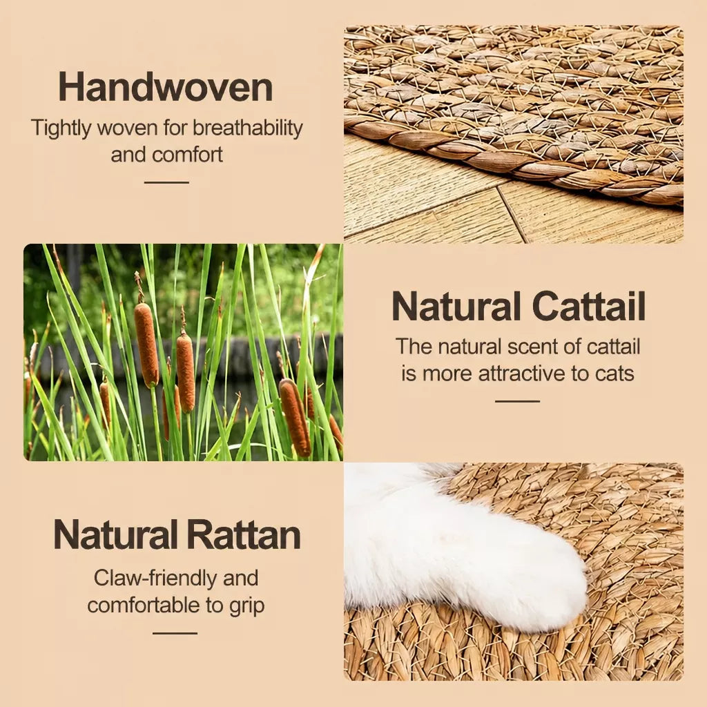 Round Bulrush Cat Scratching Mat