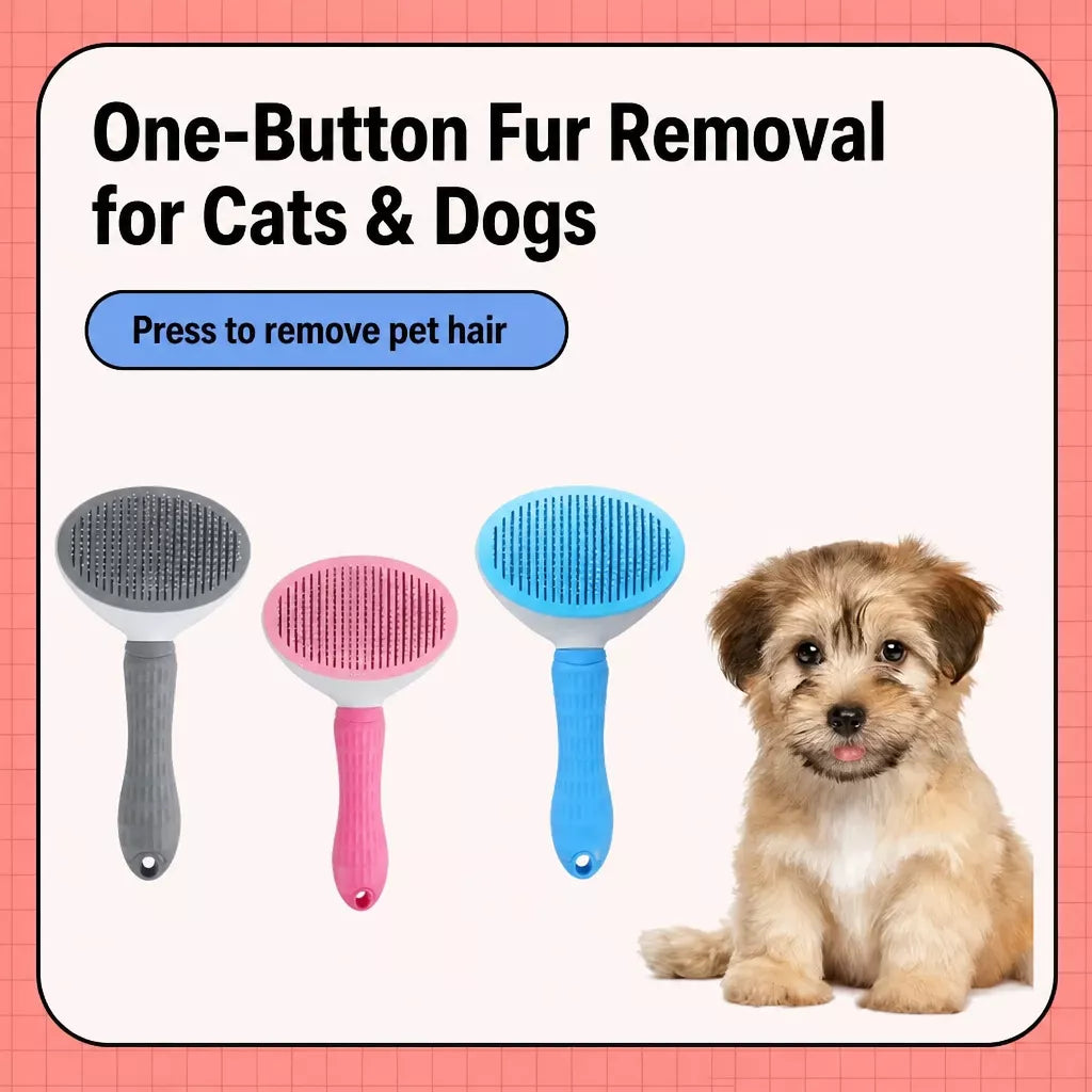 Self-Cleaning Pin Brush for Dogs & Cats