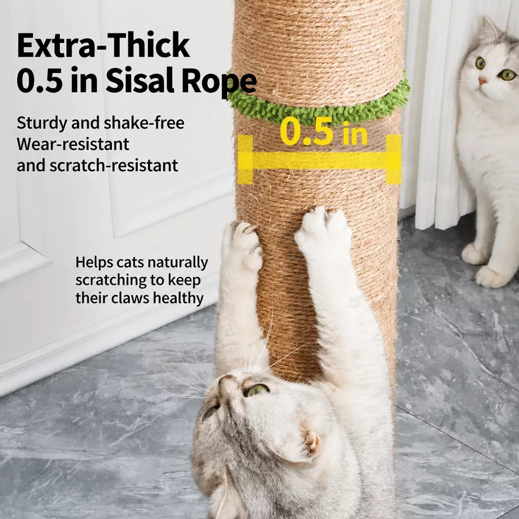 Tall Sisal Cat Scratching Post with Vertical Climbing Design