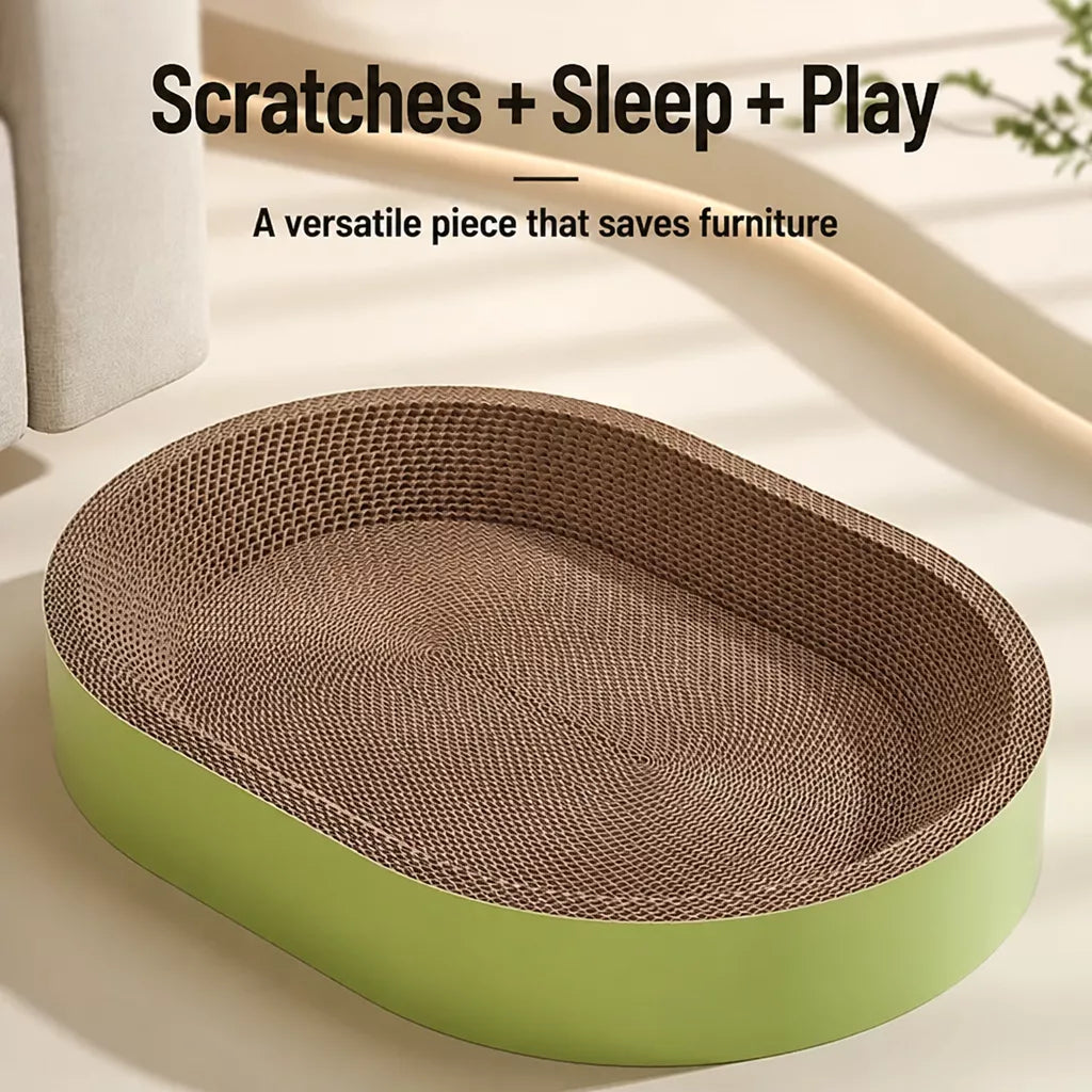 Cat Scratcher Bed with Integrated Lounger