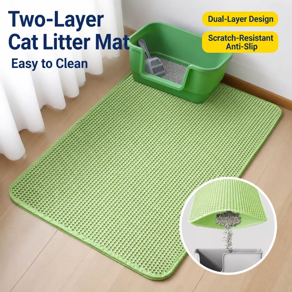 Double-Layer EVA Cat Litter Mat, Cut-to-Fit