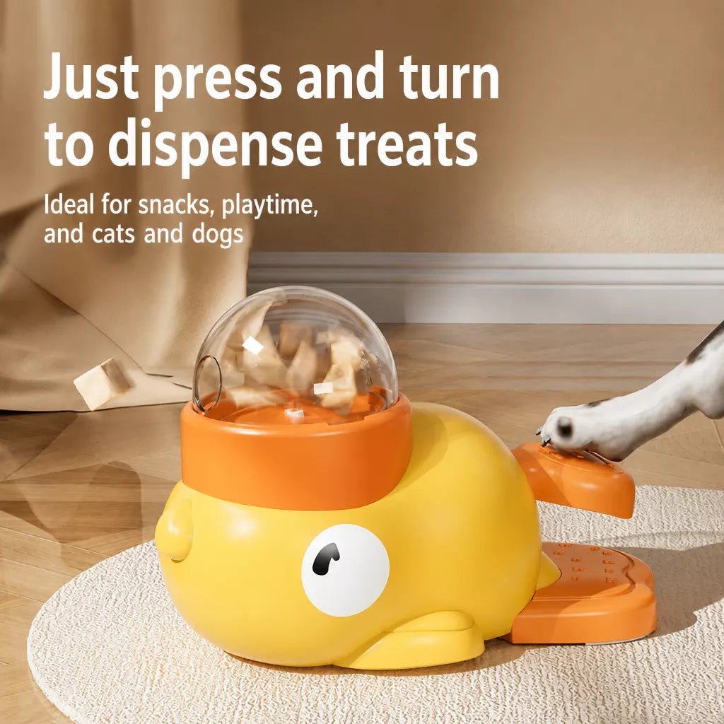 Rotating Duck Treat Dispenser Toy for Cats