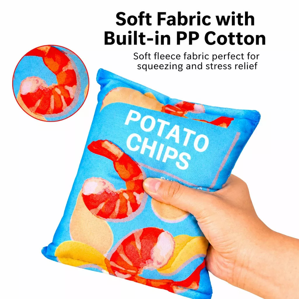 Plush Squeaky Potato Chip Toy for Dogs and Cats
