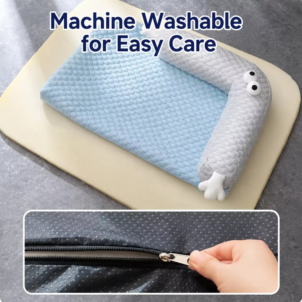 Washable Faux Cotton-Linen Pet Bed Mat for Dogs & Cats