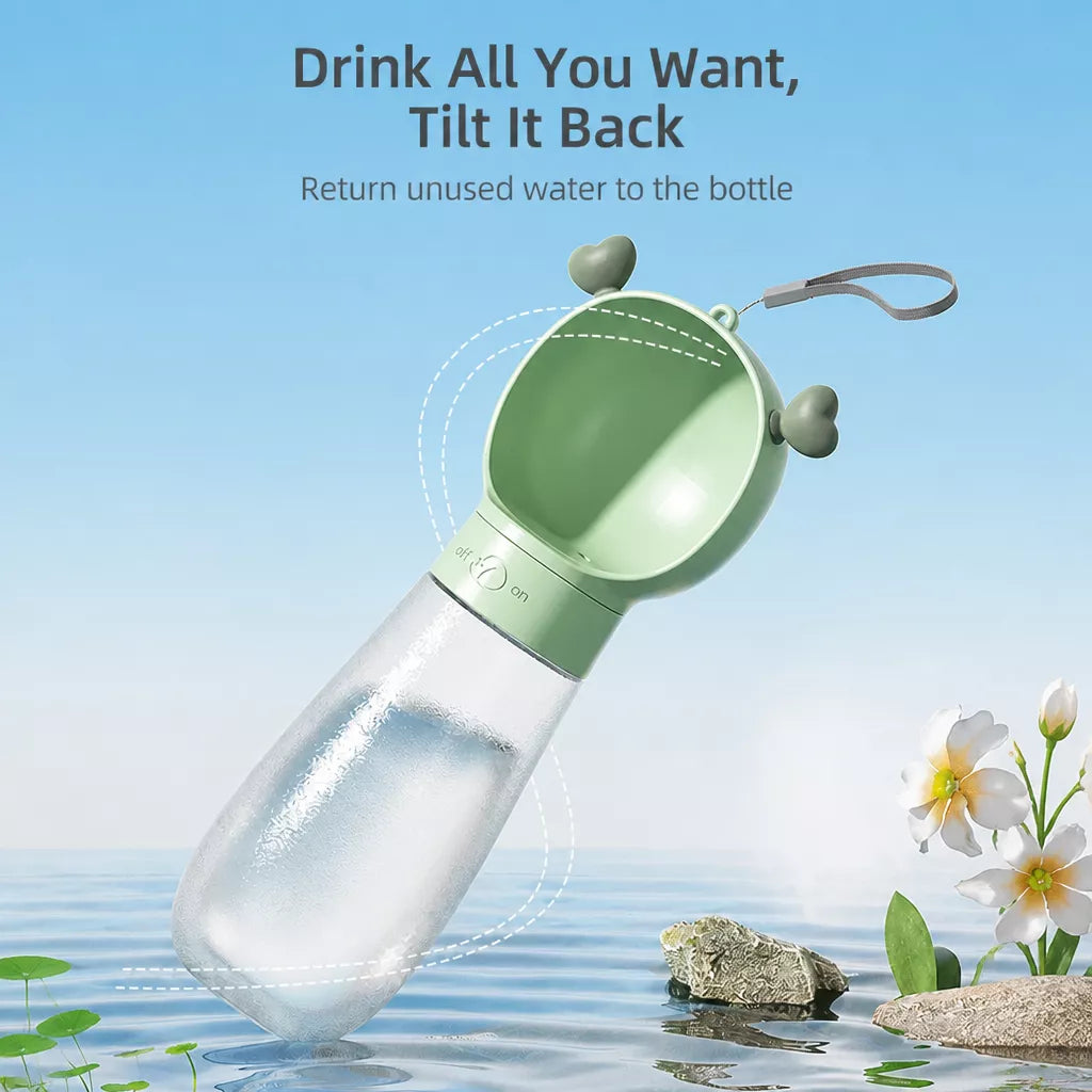 Portable Dog Water Bottle with Foldable Cup for Travel