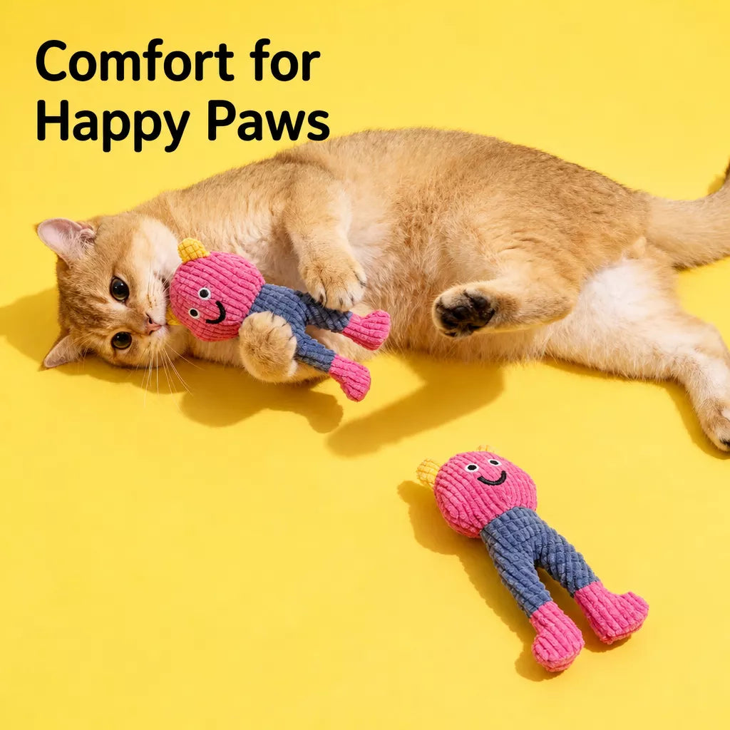 Waffle Plush Cat Toy with Crinkle Sound & Catnip
