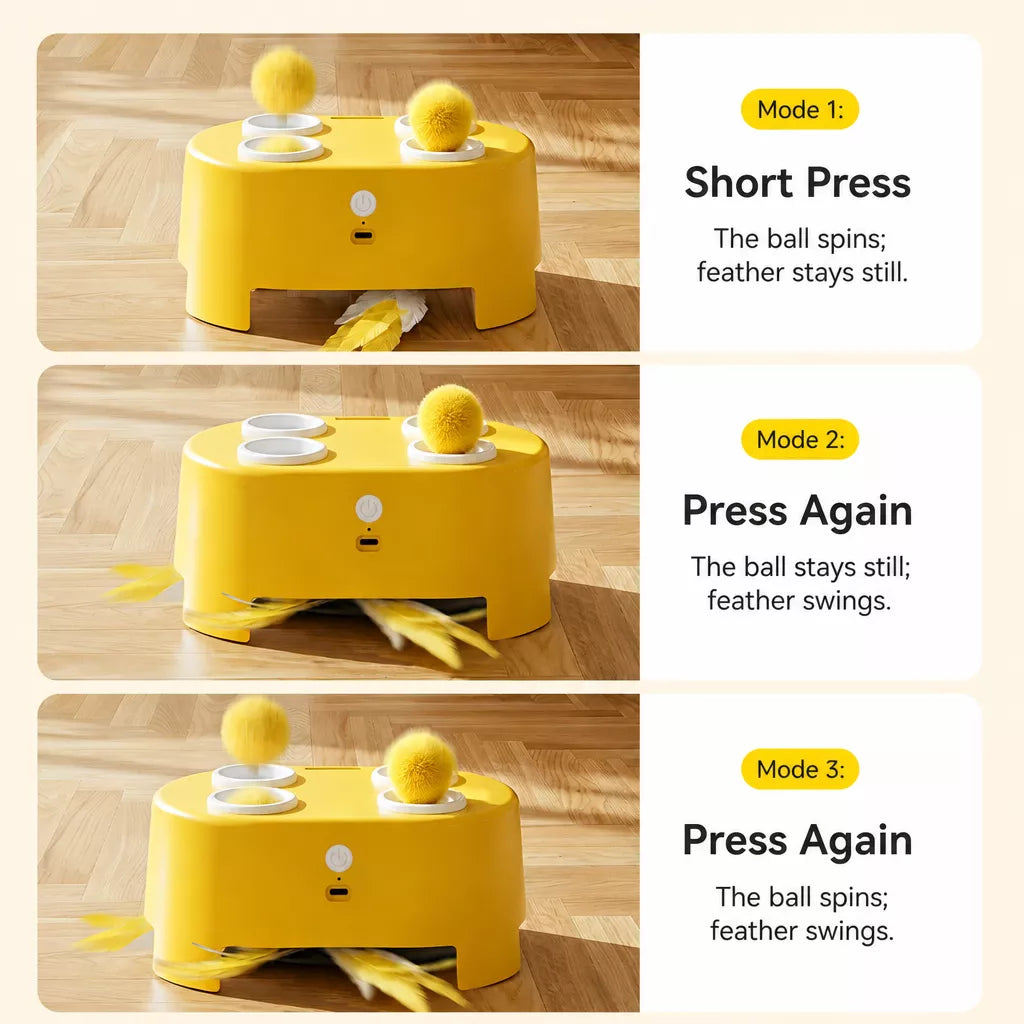 Interactive Electric Whack-a-Mole Cat Toy with Feather Teasers