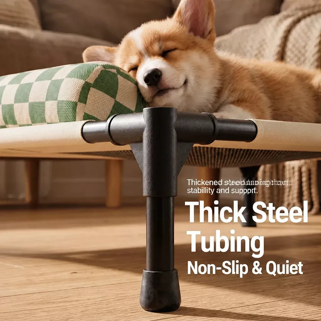 Portable Elevated Pet Cot Bed with Removable Cushion